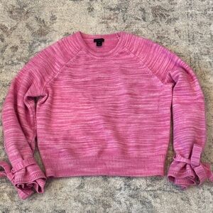 J. Crew Women's Marled Pink Collection Tie-Sleeve Sweater Size Small